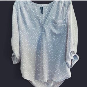 Maurices slightly sheer lilac /gray Patterned Blouse